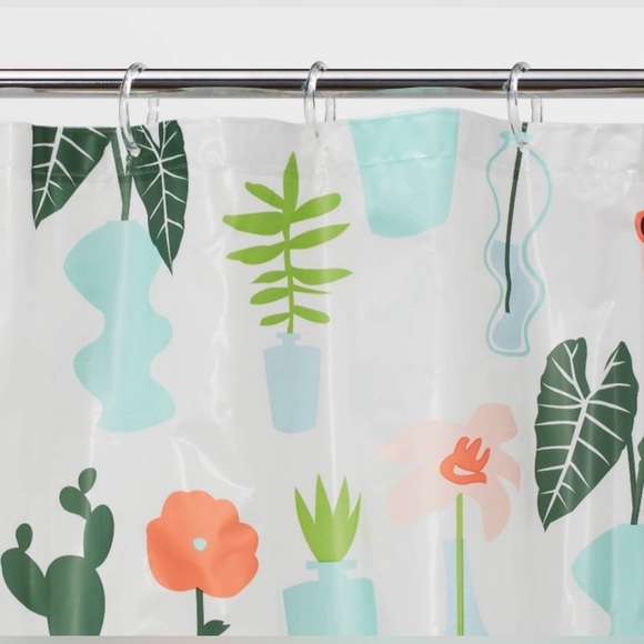 Room Essentials Multicolor Plants Shower Curtain - Picture 4 of 4